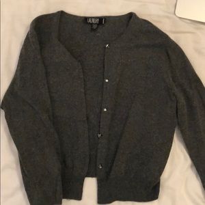 Laundry short grey cardigan with diamond buttons